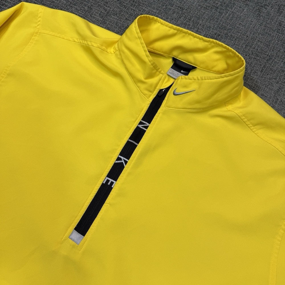 Vintage Nike Jacket Men's XL Yellow 1/4 Zip Pullover Windbreaker Golf